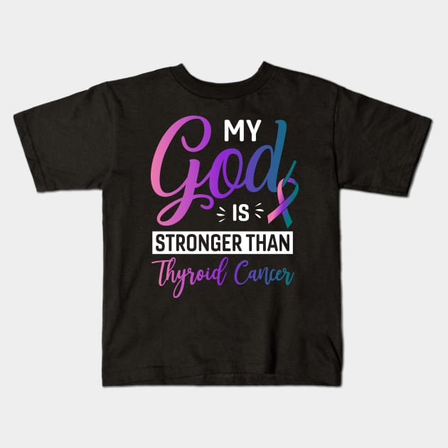 Thyroid Cancer Survivor Kids T-Shirt by Kingdom Arts and Designs